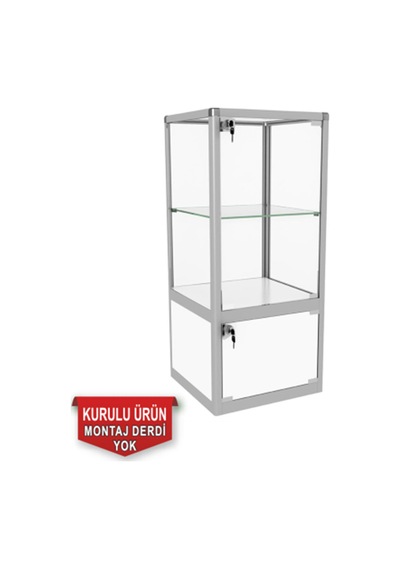 Camlı Vitrin - Cam Dolap - Camlı Koleksiyon Vitrini - Kurulu Ürün  95x40x40