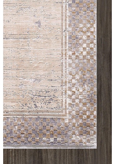 Artemis Halı Couture 00866a Gri Gold Çerçeveli Eskitme İpek Halı
