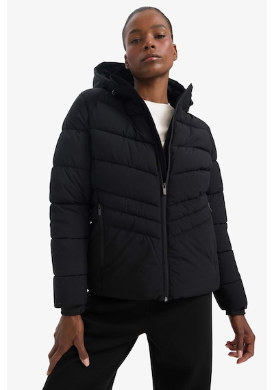 Defacto Defactofit Su İtici Regular Fit Kapüşonlu Fermuarlı Cepli Mont C8141ax25wnbk81 Siyah-bk81