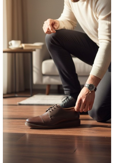 Enoch Erkek Kahverengi Hakiki Deri Klasik Ayakkabı Comfort Tabanlı Bağcıklı Model Kahverengi Enoch Erkek Kahverengi Hakiki Deri Klasik Ayakkabı Comfort Tabanlı Bağcıklı Model Kahverengi