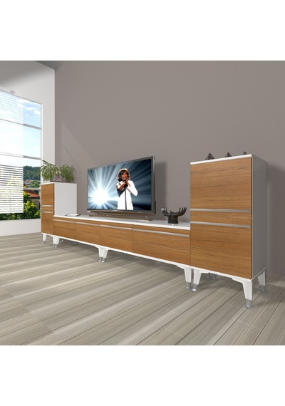 Decoraktiv Eko 9220t Mdf Silver Tv Ünitesi Tv Sehpası Beyaz - Ceviz
