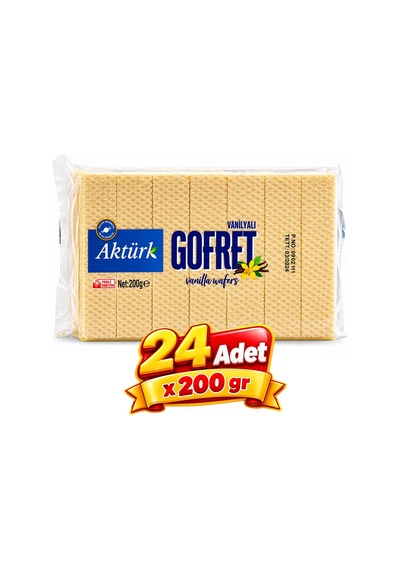 Aktürk Gofret Vanilyalı 200 Gr 24 Lü