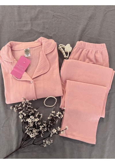 Mh Moony Homewears Pinkkberry Pembe Kışlık Termal Merlin Kumaş Pijama Takımı PEMBE