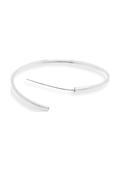 Oya Silver Oval Hatlı Yuvarlak Gümüş Halka Küpe 6.5x6.5cm- 3mm Kalınlık 925 Ayar