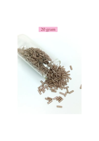 Uzun Boru Kesme Boncuk Çap 2mm Uzunluk 10 Mm - 20 Gram - Duman - Bnc253