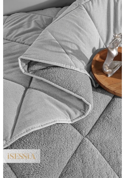 Veloria Wellsoft Tek Kişilik Yorgan Çift Taraflı Ultra Yumuşak 4 Mevsim Konfor 155x215 Cm Gri