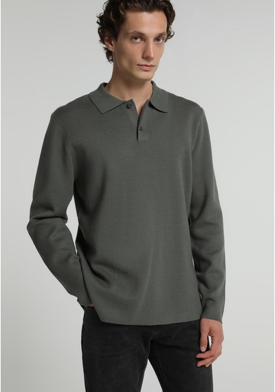 Colin's Colins Regular Fit Polo Yaka Jakarlı Erkek Yeşil Kazak Cl1076234 Q1.v1 Grn