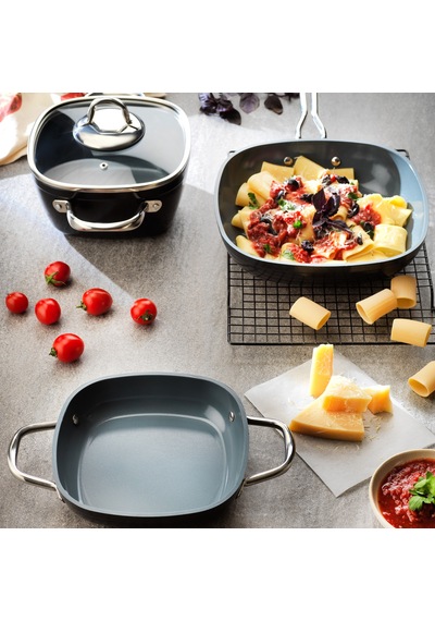 Schafer Gastronomie Master Seramik Derin Tencere 26cm-siyah/gri