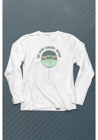 Baby Yoda The Mandalorian Star Wars Bebek Yoda Uzun Kollu Tişört Baskılı T-shirt 001