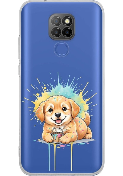 General Mobile Gm 20 İle Uyumlu Splash Köpek Tasarımlı Şeffaf Silikon Kılıf 051g