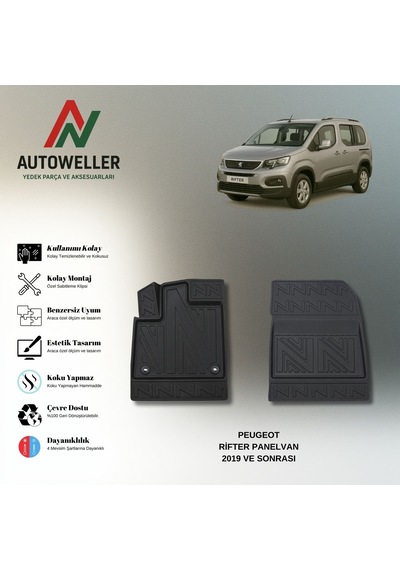 Peugeot Rifter Panelvan 2019 Sonrası Uyumlu Havuzlu Oto Paspas