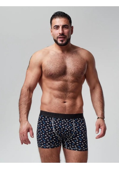 Mercan Boxer Piramit-geyik-men Desenli 3'lü Paket, Yüksek Kalite Çok Renkli