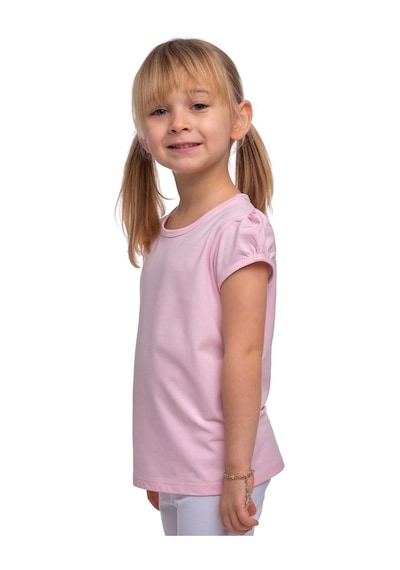 Lovetti Pembe Kız Çocuk Kısa Kollu Basıc Tişört Pembe