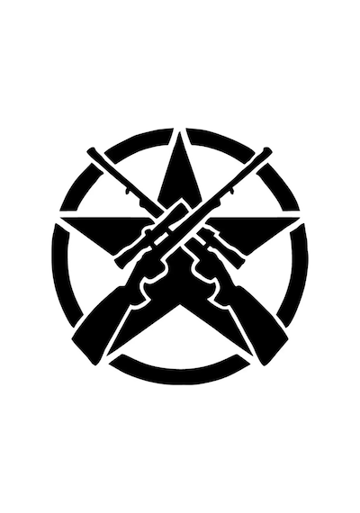 Sniperlar Ve Yıldız Sticker Oto Motor Laptop Duvar Folyo Sticker 50x50 Cm