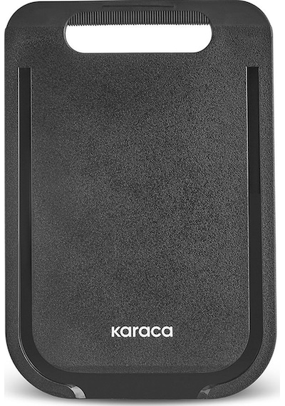 Karaca  Yame Kesme Tahtası ve Servis Setli 12 Parça Bıçak Seti Siyah