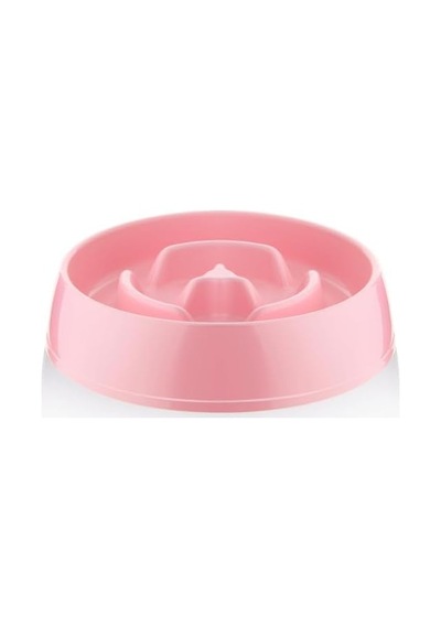 Yavaş Mama Kabı Kedi Ve Köpek İçin / Yavaş Besleyici Mama Tabağı / Anti-tıkanma, Kaymaz Taban / 375 Ml Pembe