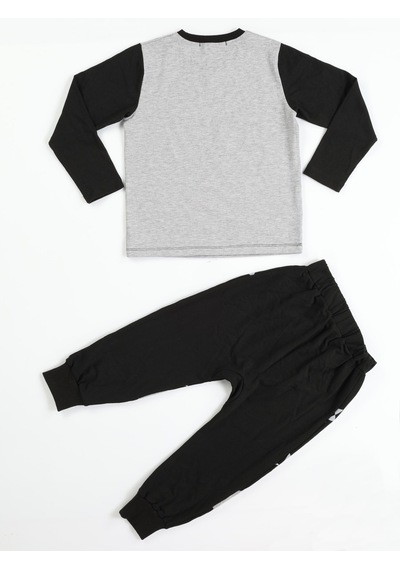 Casabony Casa Black Baggy Pantolon + T-Shirt Takım-Gri - Siyah