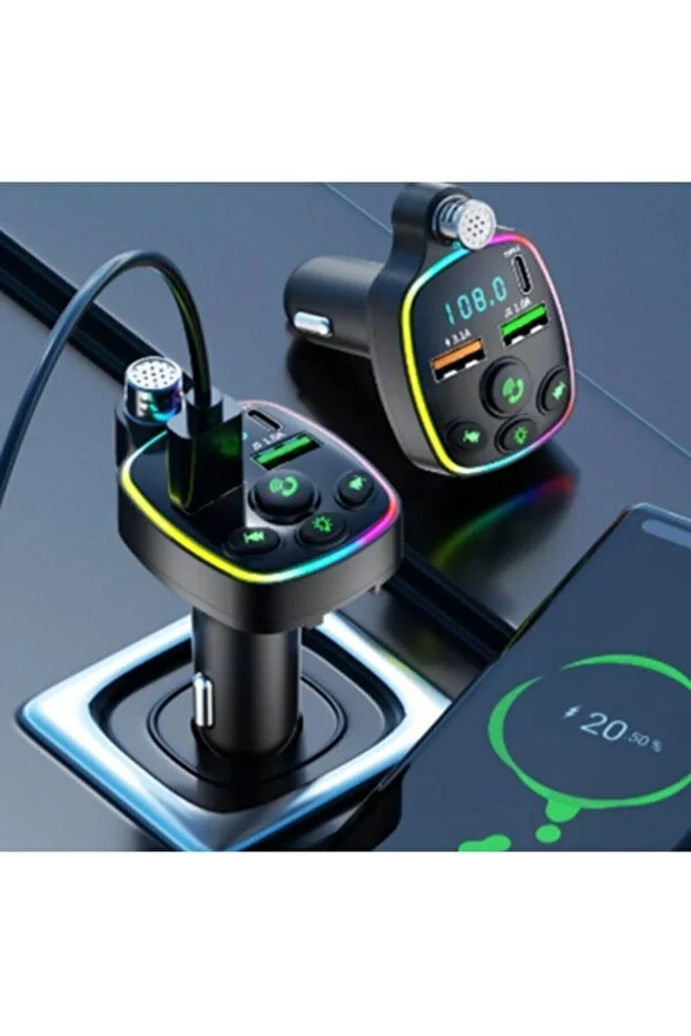 Şarj Özellikli Dijital Göstergeli Bluetooth Fm Transmitter Çakmaklık Yeni Nesil Ultra Dayanıklı