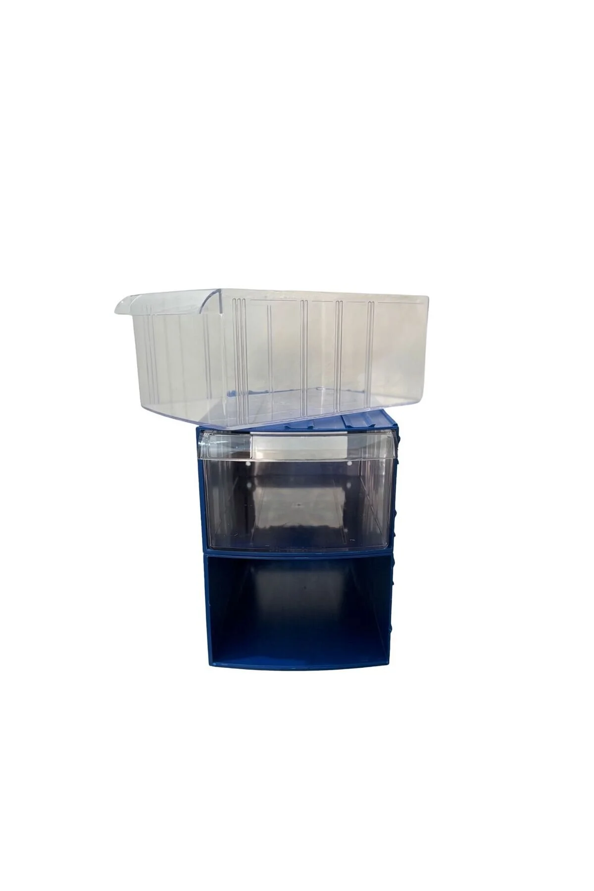 Plastik Çekmeceli Kutu 2 Çekmeceli 750-m2 Mavi