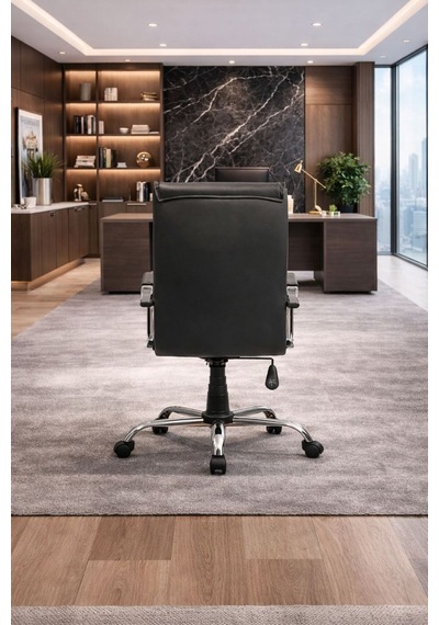 Vento Yönetici Ofis Koltuğu Lüks Büro Koltuğu Ergonomik Yatar Mekanizmalı Deri Siyah