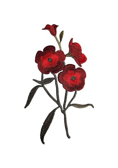 Ütü Ile Yapışan Arma - Patch - Kırmızı Dört Gül Modeli En:10cm Boy:17cm 1 Adet Kırmızı - 691932105 Kırmızı