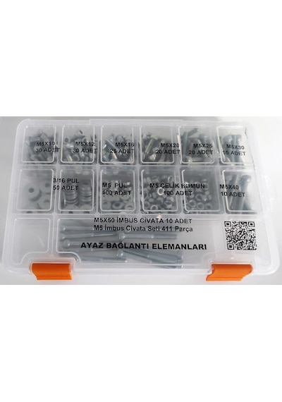 Ayaz M5 Imbus Civata Seti 411 Parça Dın 912 Alyan