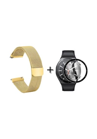 Forzacase Xiaomi Watch S1 İçin Metal Mıknatıslı Kordon Kayış + Ekran Koruma Filmi - Fc096 Gold