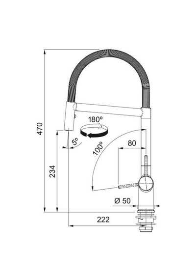 Franke Active Plus Semi Pro Matt Black Armatür Siyah