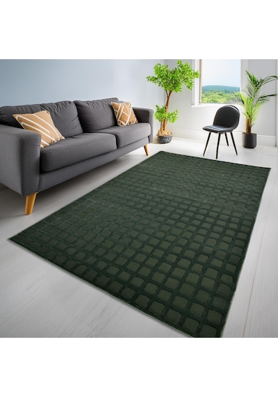 Latte Yumuşak Peluş Dokulu Yeşil Çocuk Odası Oturma Odası Salon Mutfak Halısı Y465a Wm26 Yeşil