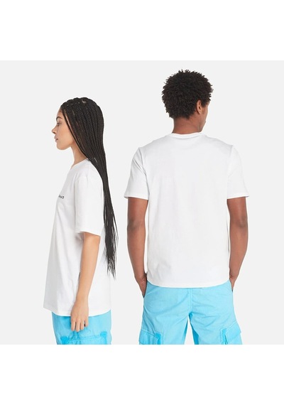 Timberland Small Linear Logo Print Tee Erkek Tişört Tb0a5qqt1001 Beyaz