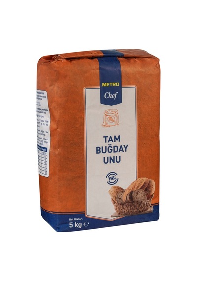 Metro Chef Tam Buğday Unu 5 Kg - Doğal Ve Besleyici Tarı