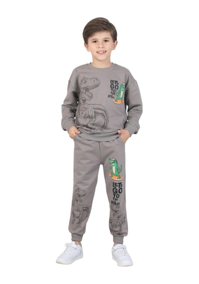 Erdem Kıds Erkek Çocuk Dinozor Baskılı Pijama Takımı İki İplik Eşofman Takımı Okul İkili Takım Taş Taş Erdem Kıds Erkek Çocuk Dinozor Baskılı Pijama Takımı İki İplik Eşofman Takımı Okul İkili Takım Taş Taş