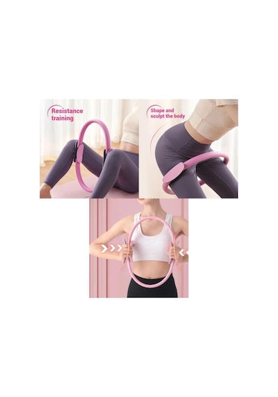 Pilates Çemberi Kaymaz Tutma Pedli Yoga Plates Egzersiz Halkası Ring İç Bacak Kalça Hareket Bandı Mavi-mor - 801004256
