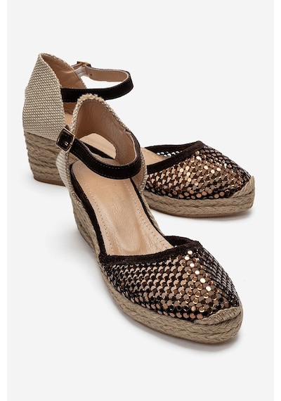 Luvi Shoes Drelıx Kahverengi Süet Hakiki Deri Taş Detaylı Fileli Kadın Dolgu Topuklu Sandalet Luvi Shoes Drelıx Kahverengi Süet Hakiki Deri Taş Detaylı Fileli Kadın Dolgu Topuklu Sandalet