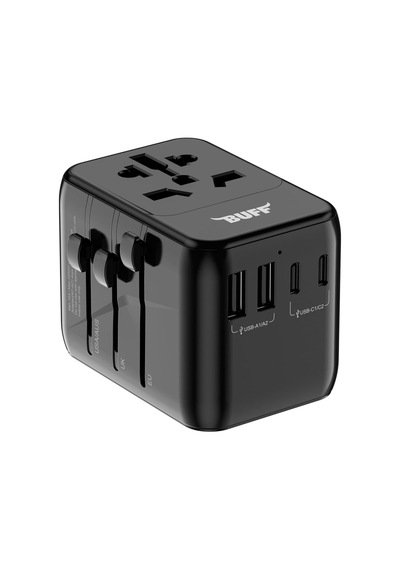 Bl80 Universal Seyehat Şarj Adaptörü 35w Gan Çoklu Priz Dönüştürücü Siyah