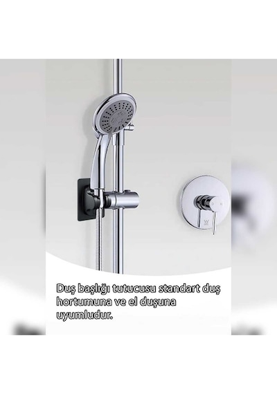 Siyah Kendinden Yapışkanlı 15 Kg Taşıyabilen Nano Duş Başlığı Askısı Mafsal Kolay Temiz Kurulum Beya Diğer
