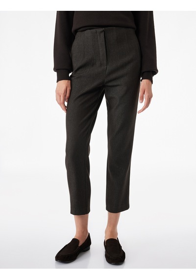 Koton Slim Fit Düz Kısa Paça Viskon Karışımlı Cigarette Pantolon Kahverengi 7wak40037uw Kahve