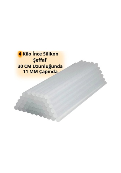 Mum Ince Sıcak Silikon Tabanca Mumu Çubukları 4 Kilo Ince Kaliteli 30 Cm Uzunluk 11 Mm Çap