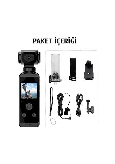 Robeve 4k Ultra Hd Aksiyon Kamerası 270 Geniş Açı - Döner Klips - Su Geçirmez Kılıf - Wifi Kamera - Mikrofon - Micro Sd Uyumlu Siyah