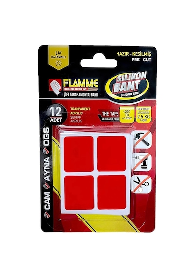 Montaj Bandı 2.5 Kg - Çift Taraflı Hazır Kesilmiş Silikon Bant 12& 39 Li Montaj Bandı, Şeffaf Hmngo4