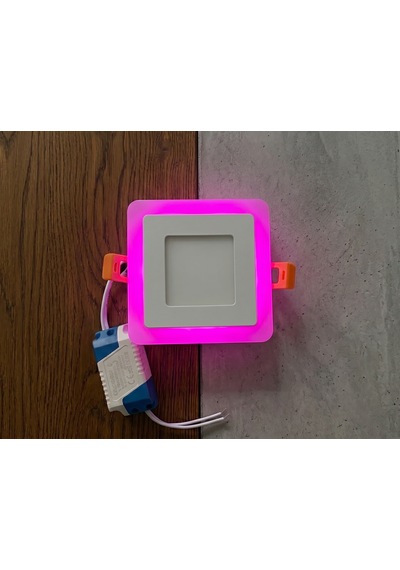 Kare Sıva Altı Led Spot Aydınlatma 9 Watt Çift Renk 3 Kademe Pembe Beyaz Gece Lambası Armatür