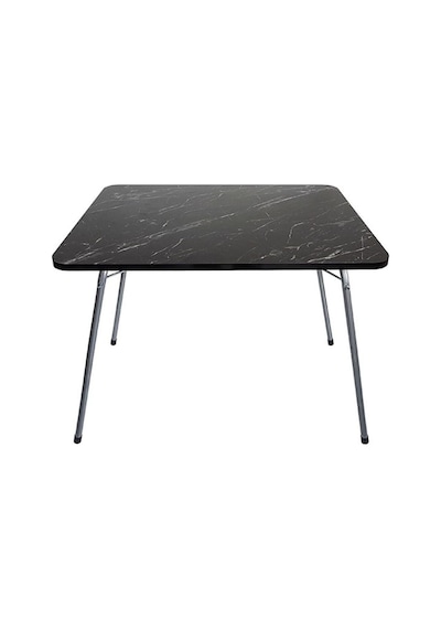 Bofigo 60 x 80 CM Granit Desenli Katlanır Masa Balkon Bahçe Kamp Masası Piknik Masası Siyah