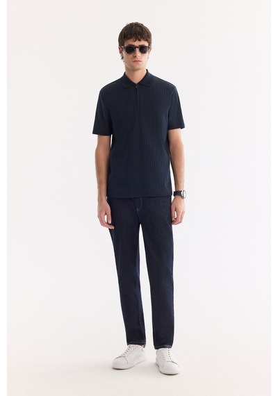Avva Erkek Lacivert Kıvrılmaz Polo Yaka Fermuarlı %100 Pamuk Regular Fit T-shirt A61y1038 Avva Erkek Lacivert Kıvrılmaz Polo Yaka Fermuarlı %100 Pamuk Regular Fit T-shirt A61y1038