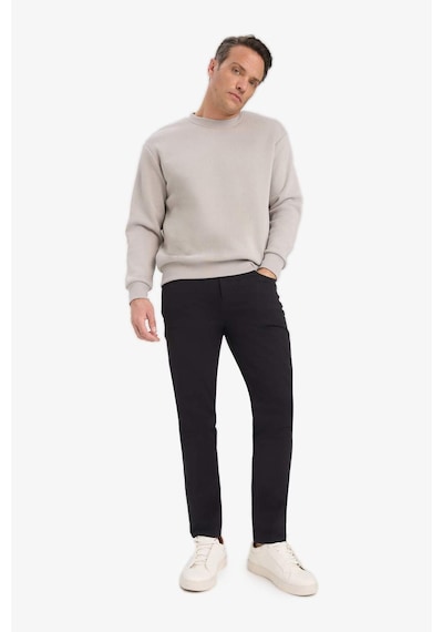 Defacto Relax Fit Bisiklet Yaka Kalın İçi Yumuşak Tüylü Basic Düz Sweatshirt T5139az25augr302 Gri