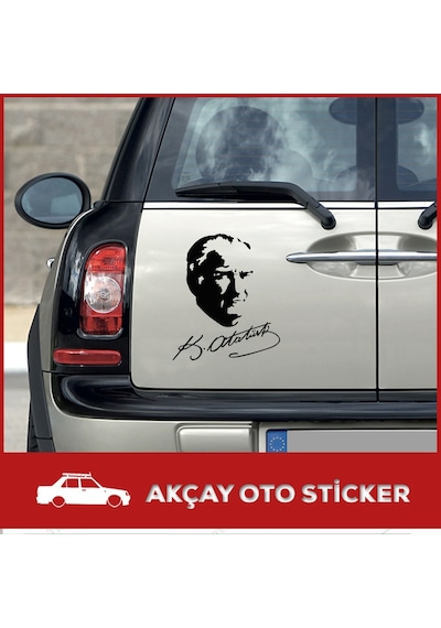 Mustafa Kemal Atatürk Imzalı Sticker Atatürk Sticker Oto Sticker (221989479)