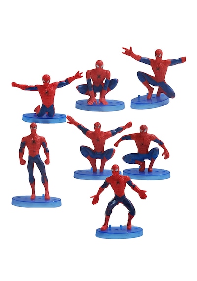 Spiderman - Örümcek Adam 5-7 Cm 7 Li Tam Set Oyuncak Figür Pasta Süsü Spider - Man