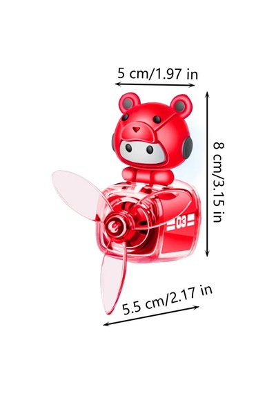 Pervaneli Klima Süsü Oto Koku Klipsi Kırmızı Pilot Ayı Hava Ferahlatıcı Maskot 1 Adet