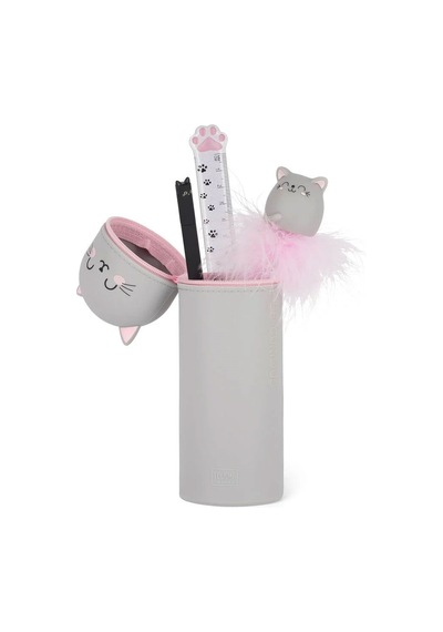 Legami Kawaii 2-ın-1 Silikon Kalem Çantası Kedi Ka0016 Çok Renkli
