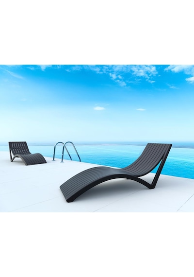 Omnipazar Trk-087 Siesta Lüks Ergonomik Slim Tasarım Şezlong Siyah Siyah