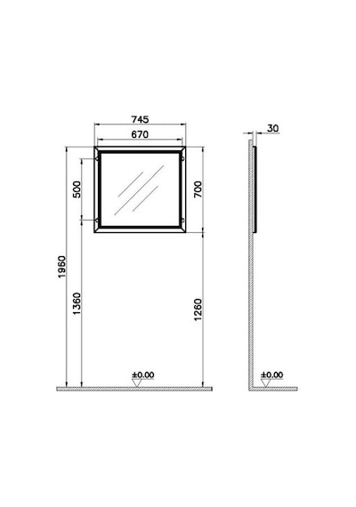 VitrA Valarte Aydınlatmalı Düz Ayna 80 Cm Mat Beyaz 62216 Beyaz